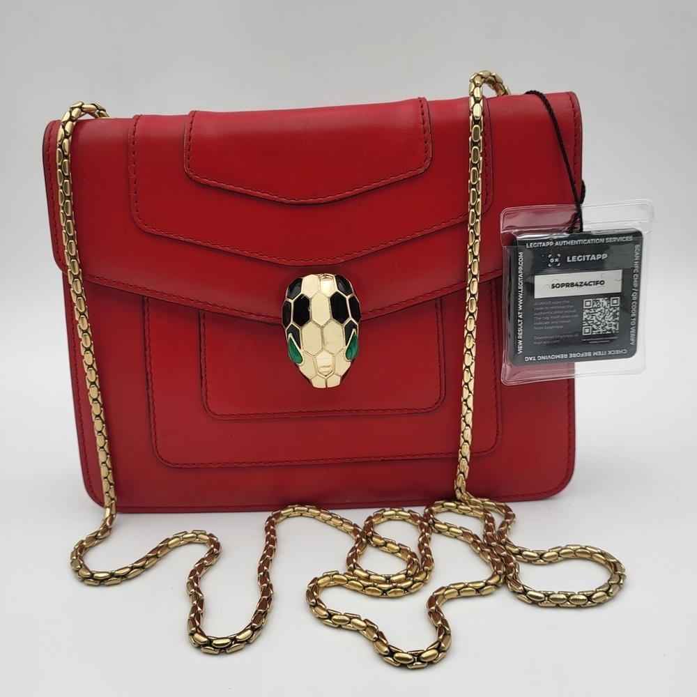 Bvlgari Serpenti Forever Designer Chain Leather Bag..Authentic w/COA...